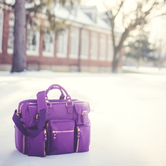 House of Flynn 1960 Purple camera bag with Structured Design,All Products : American Fashion Style Bags On Sale
